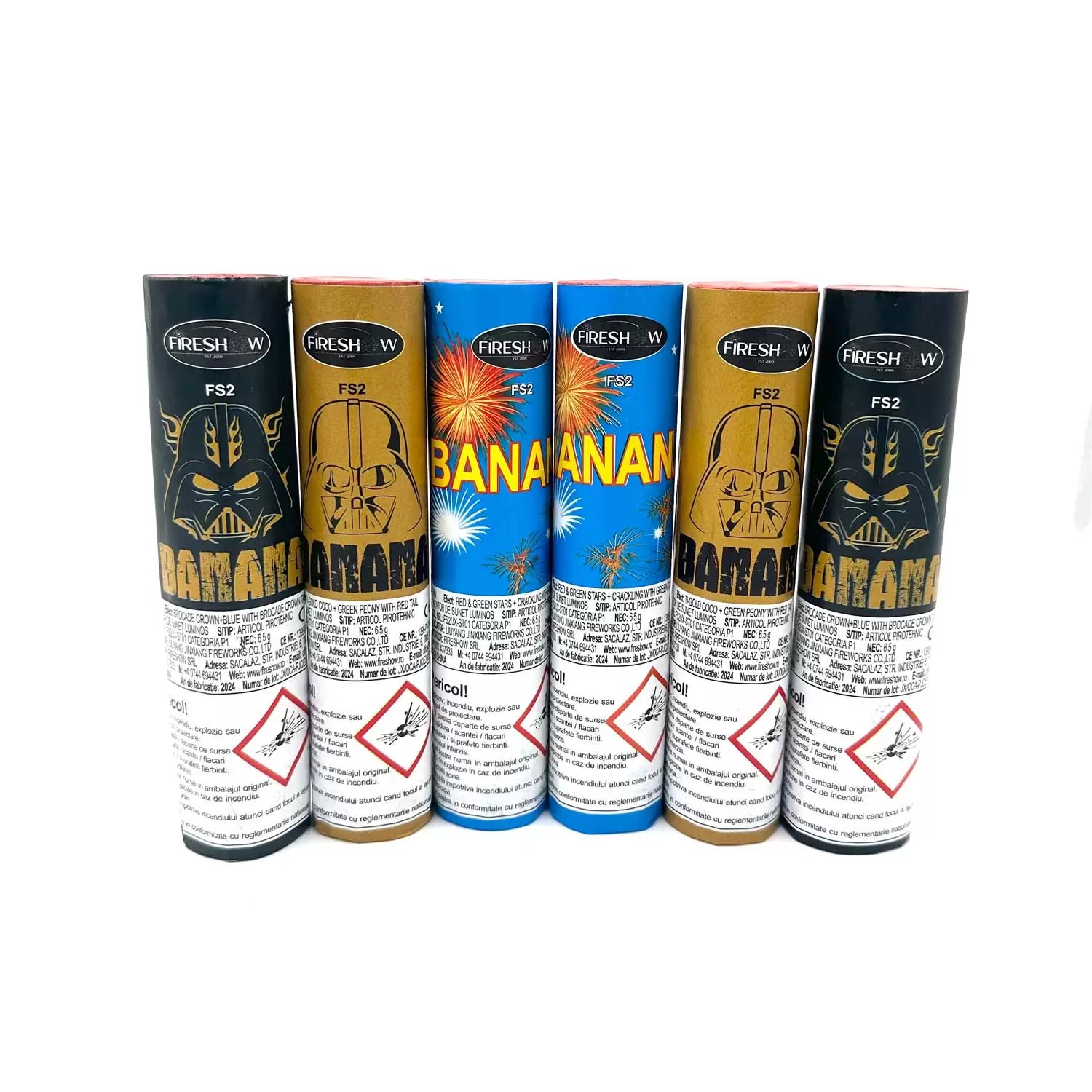 Emitator de sunet si lumina Fireshow Banana-set 6 buc